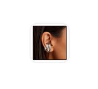 ALMLWIAJ Ciondoli per Orecchio senza Foro, 4 PCS Cuffie per Cartilagine Regolabili, Anti-dolore Orecchini a Pressione per Donne Ragazze Per Feste e Serate (Argento)