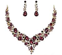 ALMLWIAJ Set Gioielli Cristallo Goccia con Collana da Sposa e Orecchini a Pendente Cristallo Elegante per Cerimonia Matrimonio Festa