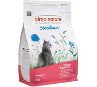 Almo Nature Sterilised - Crocchette Gatto Sterilizzato con Salmone Fresco - A Basso Contenuto di Magnesio e con Fibre per il Controllo del Peso - Sacco da 2kg