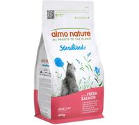 Almo Nature Sterilised, Crocchette per Gatti Adulti con Salmone Fresco - Sacco da 400 g