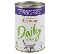 almo nature Daily - Cibo Umido Completo per Gatti Adulti - Paté - Coniglio - Senza Glutine, Senza Cereali, No OGM - 400 g - Confezione da 24, 9.6 kg