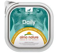 1 x 300 g Almo Nature Daily Alimento Cibo Umido Patè per Cani Adulti Ricetta Senza Glutine con Pollo Prosciutto e Formaggio in Vaschetta