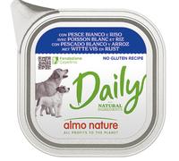 Almo Nature Daily Nutrition Menù Dog 100 gr Pesce bianco e riso - confezione da 32 pezzi - Cibo umido per cani - 1° ORDINE? scegli lo sconto BZR5 / BZR20 + 200 punti fedeltà