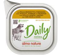 Almo Nature Daily 9 x 300 g Alimento umido per cane - con Pollo, Prosciutto e Formaggio