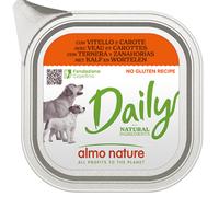 Almo Nature Daily Nutrition Menù Dog 300 gr Vitello e carote - confezione da 9 pezzi - Cibo umido per cani - 1° ORDINE? scegli lo sconto BZR5 / BZR20 + 200 punti fedeltà