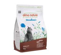Almo Nature crocchette funzionali Adult Sterilised con Manzo e riso 2 kg - Croccantini per gatti - 1° ORDINE? scegli lo sconto BZR5 / BZR20 + 200 punti fedeltà