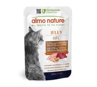Almo Nature HFC Jelly Natural Cat 55 gr Tonno, pollo e prosciutto - confezione da 24 pezzi - 1° ORDINE? scegli lo sconto BZR5 / BZR20 + 200 punti fedeltà