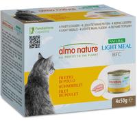Almo Nature Made in Italy per Gatto - Mega Pack HFC Natural Light Meal con Filetto di Pollo, 4 x 50 g