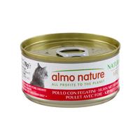 12 + 6 gratis! 18 x 70 g Almo Nature HFC Natural Alimento umido per gatti - Pollo con Fegatini