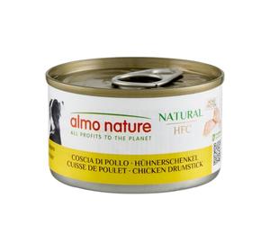 Almo Nature HFC Natural - Alimento Umido per Cani - Coscia di Pollo - Qualità Human Grade, Senza Glutine, Monoproteico - 95g, Confezione da 24