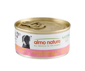 Almo Nature HFC Natural - Alimento Umido per Cani - Vitello con Prosciutto - Qualità Human Grade, Senza Glutine - 95g, Confezione da 24