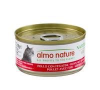 Almo Nature HFC Natural - Alimento Umido per Gatti - Pollo con Fegatini - Qualità Human Grade, Monoproteico - 70g, Confezione da 24