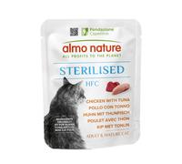 almo nature HFC Functional - Sterilised - Alimento Umido per Gatti Adulti - Pollo con Tonno - 24 Buste da 50g
