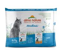Almo Nature Holistic Sterilised Alimento umido per gatto - Mix: 3 x Pollo + 3 x Merluzzo