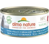 ALMO NATURE CAT HFC NATURAL TONNO, POLLO & FORMAGGIO 150 GR.