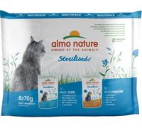 almo nature Pfc daily functional cat 70 multimulti pack sterilised con merluzzo e sterilised con pollo 6 x 11 g