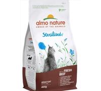 Almo Nature Sterilised, Crocchette per Gatti Adulti con Manzo Fresco - Sacco da 400 g