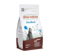 Almo Nature Sterilised - Crocchette Gatto Sterilizzato con Manzo Fresco - A Basso Contenuto di Magnesio e con Fibre per il Controllo del Peso - Sacco da 400g