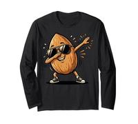 Almond Dabbing Cartoon Character Funny Playful Nut Lover Maglia a Manica