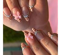 Almond Press On Nails Falso lucido acrilico artificiale Stick On per le donne 24 pezzi 12 dimensioni colle sul design unghie finte