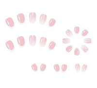 Almond Press On Nails Glitter Finti Colle Su Acrilico Artificiale 24pcs Stick On Per Donne Ragazze Colle Acriliche Su Unghie Per Le Donne Trasparente