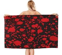 ALMONO Paura Telo Mare Grande, Microfibra Asciugamano da Spiaggia, Teli Mare Rosso, Asciugatura Rapida Antisabbia Teli Mare per Campeggio Bagno 3D Telo Mare 200x100