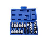 ALMVIS 34pcs Socket E-Torx Bit Set Set maschio Femmina E-Torx Bit 3/8 '' 5/16 '' Drive Kit Ith Depost Box Manica multifunzionale