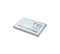 ALMVIS Adesivo targhetta Emblema Argento Nero Lucido Adatto for Volvo S60 T5 T6 Adesivo Posteriore Auto Lettere Emblema Modifica Auto Adesivi con Logo per Auto(T6 AWD Emblem)