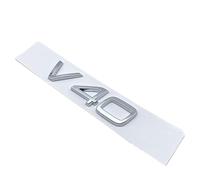 ALMVIS Adesivo targhetta Emblema Nero Lucido Adatto for Volvo V40 T3 T4 T5 Adesivo Posteriore Auto Lettere Numeri Emblema Bagagliaio Adesivi con Logo per Auto(Silver V40)