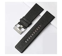 ALMVIS Sostituzione della Cuoio della Banda di Orologio Diesel 26mm 27mm Adatto for DZ73. Cinturino da Polso con Cinturino in Serie(Black-Silver Buckle,27mm)