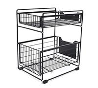 Alnemy sotto il lavandino, organizer per cassetti, organizer per armadietti e portaoggetti con 2 cestini, estraibile, cesti per cucina, bagno