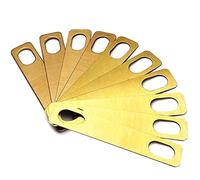 Alnicov 10 pezzi di spessori per manico di chitarra 4x 0,2 mm, 4x 0,5 mm e 2x 1 mm di spessore spessori in ottone per la riparazione del manico imbullonato di chitarra e basso, oro