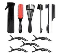 Alnicov 12PCS Set di spazzole districanti per capelli ricci con flacone spray per capelli Spazzola per lo styling districante Adatto a tutti i tipi di capelli