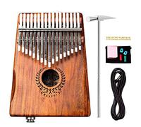 Alnicov 17 tasti Acacia EQ Kalimba, pickup integrato per pianoforte elettrico con dito e interfaccia audio da 6,35 mm per principianti Strumenti musicali professionali