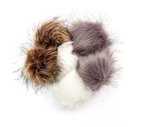 Alnicov 20 Pezzi Fai da Te PON PON in Pelliccia Sintetica Palla con Anello Elastico Soffice Pompon per Lavorare a Maglia Cappelli Scarpe Sciarpe Borsa Accessori 10 Colori