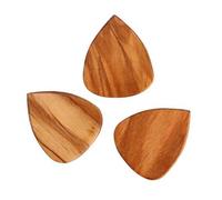Alnicov - 3 plettri per chitarra in legno, per chitarra elettrica, acustica o basso, in legno d'ulivo
