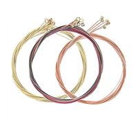 Alnicov 3 set completo di 6 corde per chitarra acustica di ricambio in acciaio con testa in ottone nichelato per chitarra acustica (1 set in ottone, 1 set di rame e 1 set multicolore)