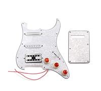 Alnicov 3-strati SSH battipenna caricato precablato Piastra antigraffio Single Coil Alnico 5 e pickup magnetici Humbucker Set di assemblaggio per chitarra elettrica ST Strat (White Pearl)
