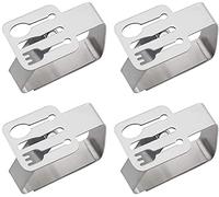 Alnicov 4 pezzi in acciaio inox ispessito forte panno clip tovaglia morsetto supporto tavolo copertura morsetti per esterni e interni (coltelleria)