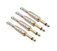 Alnicov 4 PZ Spine Audio da 1/4 "Spina da 6,35 mm Spina TS Maschio da 1/4 di pollice Tipo a saldare Mono Spina Connettore dal design dritto