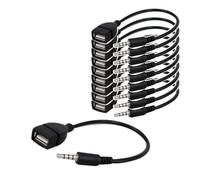 Alnicov 5 pz 3.5mm Maschio AUX Audio Jack Plug a USB 2.0A Femmina Jack OTG Cavo Convertitore Cavo Adattatore Cavo per Auto Aux Port