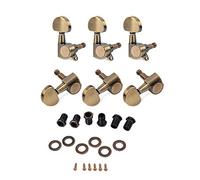 Alnicov 6PCS 3L3R Chitarra String Tuning Pioli Sigillati Teste Macchina Tuner Kit per Chitarra Epiphone Chitarra Elettrica Acustica Rapporto di 1:18-Bronzo