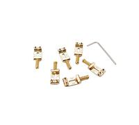 Alnicov 6Pcs Selle per Chitarra Ponte con Chiave per Chitarra Elettronica Strat Tele Gold