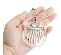 Alnicov 8 tasti Kalimba Thumb Piano, pianoforte con dita in acrilico trasparente Super MiNi con cordino adatto per principianti in compleanni, Natale e altre occasioni (a forma di orecchio)