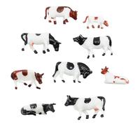 Alnicov 9 pz Modelli di Figure di Animali da Fattoria, 1:87 Modello Ben Dipinto Mucche e Figure per Modello in Scala Ho Treno Scenario Layout Paesaggio in Miniatura Nuovo