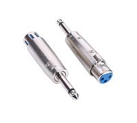 Alnicov Adattatore femmina XLR da 2 pin a 3 pin a jack mono da 6,35 mm