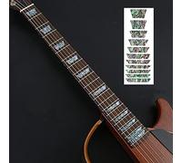 Alnicov Adesivo per tastiera per chitarra,Adesivo per tastiera fai da te per chitarra o basso,Trapezio blu di abalone