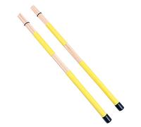 Alnicov Bacchette per batteria jazz,1 paio di bacchette in bambù,mazzuolo portatile per batteria in costruzione solida per musica folk jazz (giallo)