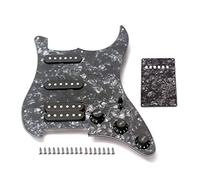 Alnicov Battipenna per chitarra elettrica Set di pickup battipenna Humbucker precablato a 3 strati SSH caricato per chitarra, Black Pearl