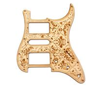 Alnicov - Battipenna per chitarra HSH in legno d'acero a 11 fori, motivo floreale decorativo per chitarre elettriche ST